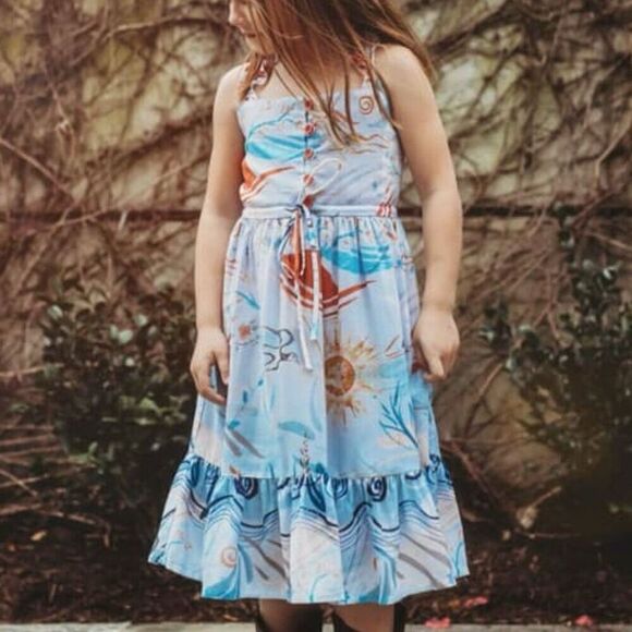 Bijou Sauvage Hakuna Moscato Brett Long Lightweight Ruffle Maxi Sun Dress size 6 - Picture 2 of 11